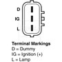 Remy Reman Alternator 12465 - connector view