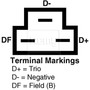 Remy Reman Alternator 13161 - connector view