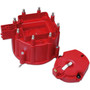 MSD Ignition 8416 | Distributor Cap and Rotor Red for GM HEI