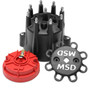 MSD Ignition 84336 | Black HEI Distributor Cap and Rotor for Chevy V8