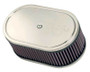 K&N 56-1210 Custom Racing Air Cleaner Assembly - Oval Red Cotton Gauze Filter with Chrome Top for Weber Carburetors