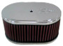 K&N 56-1350 Custom Racing Air Cleaner Assembly - Oval Red Cotton Gauze Filter with Chrome Top for Carburetors