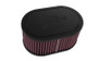 K&N RU-3510 Universal Clamp-On Air Filter - Dual Flange Oval, Cotton Gauze, 6.25" L x 4" W