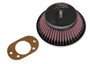 K&N 56-9330 Custom Racing Air Cleaner Assembly - Round Tapered Red Cotton Gauze Filter with Chrome Top for Carburetors