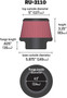 K&N RU-3110 Universal Clamp-On Air Filter - Round Tapered, Cotton Gauze, 5.875" OD x 3.25" H