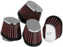 K&N RC-1824 Universal Clamp-On Oval Air Filter 4-Pack - Chrome Top