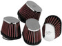 K&N RC-1824 Universal Clamp-On Oval Air Filter 4-Pack - Chrome Top