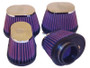 K&N RC-2454 Universal Clamp-On Oval Air Filter 4-Pack - Chrome Top