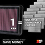 K&N High-Flow Air Filter 33-5108 for 2020-2026 Cadillac CT4 CT5 - Panel Replacement Filter