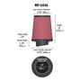 K&N RF-1031 Red Round Tapered Universal Clamp-On Air Filter - Angled Flange