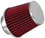 K&N RG-1003RD-L Red Round Tapered Universal Clamp-On Air Filter Multi Lingual - Adjustable Flanges