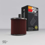 K&N RG-1003RD-L Red Round Tapered Universal Clamp-On Air Filter Multi Lingual - Adjustable Flanges