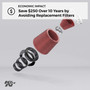 K&N RG-1003RD-L Red Round Tapered Universal Clamp-On Air Filter Multi Lingual - Adjustable Flanges