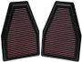 K&N High-Flow Air Filter 33-2484 (Set of 2) for 2012-2016 Porsche 911 - Panel Replacement Filter