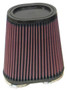 K&N RU-4710 Universal Clamp-On Air Filter - Dual Flange Oval Tapered, Cotton Gauze, 6.25" L x 3.75" W