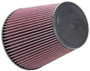 K&N RU-1044 Red Round Tapered Universal Clamp-On Air Filter - Chrome Top