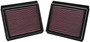 K&N High-Flow Air Filter 33-2440 (Set of 2) for 2009-2019 INFINITI M35 M37 Q70 - Panel Replacement Filter
