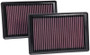 K&N High-Flow Air Filter 33-2445 (Set of 2) for 2007-2015 Jaguar XK XKR - Panel Replacement Filter