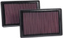 K&N High-Flow Air Filter 33-2445 (Set of 2) for 2007-2015 Jaguar XK XKR - Panel Replacement Filter