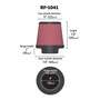 K&N RF-1041 Red Round Tapered Universal Clamp-On Air Filter - Chrome Top