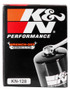 K&N KN-128 Spin-On Oil Filter with 17mm Nut - High Flow Media, 1 Year Warranty