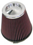 K&N RF-1042 Red Round Tapered Universal Clamp-On Air Filter - Chrome Top