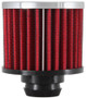 K&N 62-1490 Vent Air Filter / Breather - Non-woven Synthetic, Chrome Top, Rubber Base, 1-1/4" Push-In