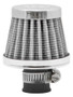 K&N 62-1600WT Vent Air Filter / Breather - White Synthetic, Chrome Top/Base, 3/8-1/2" Flange