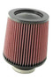 K&N RF-1047 Red Round Tapered Universal Clamp-On Air Filter - Chrome Top