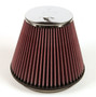 K&N RF-1048 Red Round Tapered Universal Clamp-On Air Filter - Chrome Top