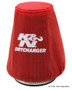 K&N 22-2030PR Red Drycharger Round Tapered Air Filter Wrap - 5.25in Base, 3in Top, 6in H, 1-Year Warranty