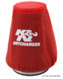 K&N 22-2030PR Red Drycharger Round Tapered Air Filter Wrap - 5.25in Base, 3in Top, 6in H, 1-Year Warranty