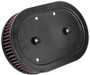 K&N HD-0900 Oval Tapered Replacement Air Filter for Harley Sportster 883 1200 - Red Cotton Gauze, Lifetime Warranty