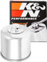 K&N KN-204C Chrome Spin-On Oil Filter with 17mm Nut - High Flow Media, 1 Year Warranty