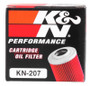 K&N KN-207 Premium Cartridge Oil Filter - High Flow Synthetic Media, 1 Year Warranty