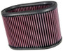 K&N E-3491 Oval Replacement Air Filter - Red Cotton Gauze, Washable, Lifetime Warranty