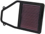 K&N 33-2192 High-Flow Replacement Panel Air Filter for 2001-2005 Honda Civic &amp; Acura EL - 12.5x7.75x0.875 in