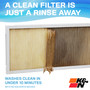 K&N HVC-11424 MERV 11 Washable & Reusable HVAC Filter 14x24x1 - Synthetic Media, Lifetime Warranty