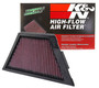 K&N KA-1406 Trapezoidal Replacement Air Filter for 2006-2014 Kawasaki Concours - Red Cotton Gauze, Lifetime Warranty