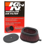 K&N KA-6589 Oval Replacement Air Filter for 1987-2018 Kawasaki KLR650 - Red Cotton Gauze, 1 Year Warranty