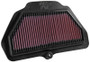 K&N KA-1016 Trapezoidal Replacement Air Filter for 2016-2021 Kawasaki Ninja ZX-10R - Red Cotton Gauze, Lifetime Warranty