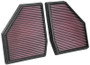 K&N High-Flow Air Filters 33-3128 (Set of 2) - Panel Replacement Filters
