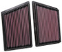 K&N High-Flow Air Filters 33-3153 (Set of 2) - Panel Replacement Filters