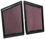 K&N High-Flow Air Filters 33-3153 (Set of 2) - Panel Replacement Filters