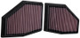K&N High-Flow Air Filters 33-3155 (Set of 2) - Panel Replacement Filters