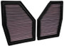 K&N High-Flow Air Filters 33-3155 (Set of 2) - Panel Replacement Filters