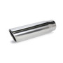 Vibrant 1575 3" Round Stainless Steel Tip (Single Wall, Angle Cut, Rolled Edge) - 2.5" Inlet, 11" Long