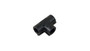 Vibrant 10860 Female Pipe Tee Adapter, 1/8" NPT Black Anodized
