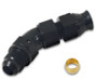 Vibrant 16576 45 Degree Tube to Male AN Adapter -6AN x 3/8" Tube Black Anodized 6061 Aluminum