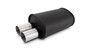 Vibrant 12326 StreetPower Flat Black Oval Muffler with Dual Brushed Tips 3" Inlet Offset